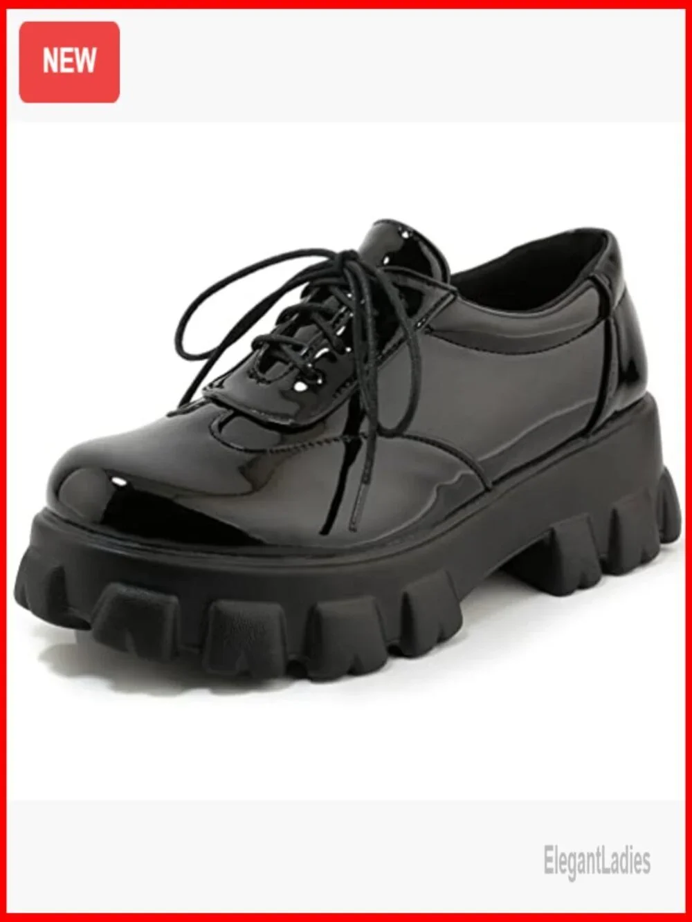 Chunky Platform Oxford Loafers with Buckle Gothic Style Shoes